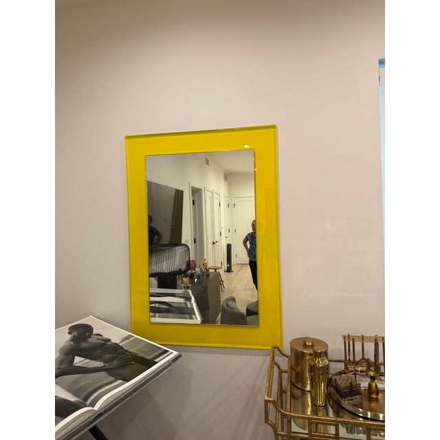 Alexandra Von Furstenberg Acrylic Mirror, the rectangle mirror in yellow is a stunning and unique new way to add fun an...