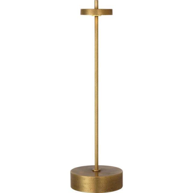 Modern Kelly Wearstler by Visual Comfort Signature Sene 12" Rechargeable Table Lamp in Museum Brass For Sale - Image 3 of 3