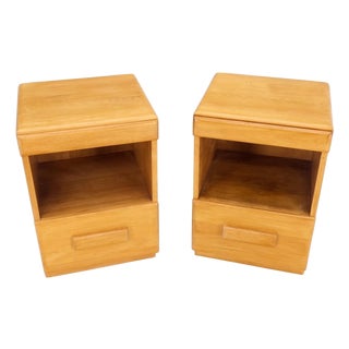 Russel Wright Conant Ball Pair Mid Century Modern Blond Birch Night Stands MINT! For Sale