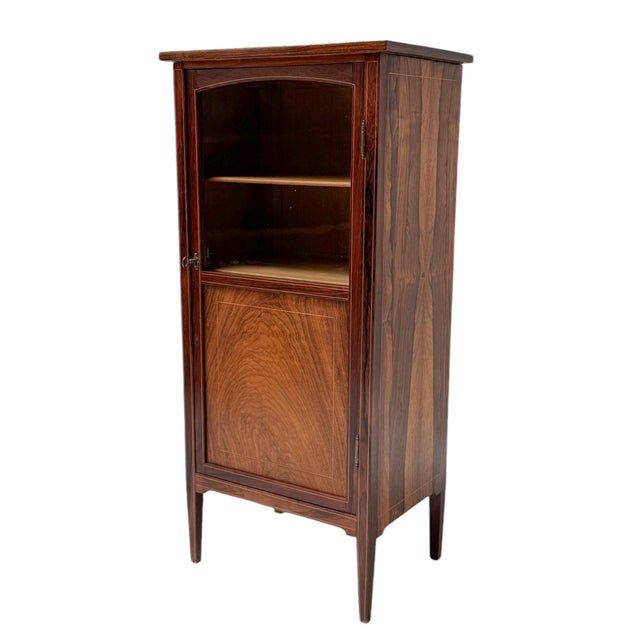 Art Nouveau Padouk One-Door Cabinet, 1900s For Sale - Image 3 of 11