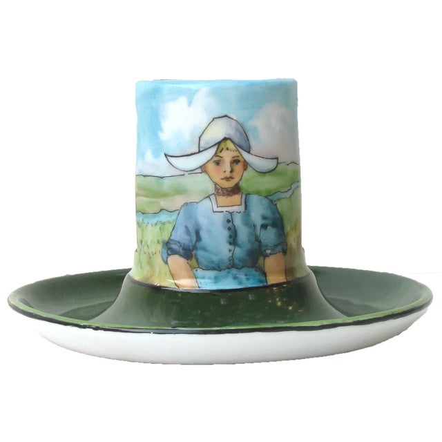 Ceramic 1906 Artist Signed Porcelain Match Box Holder / Ashtray For Sale - Image 7 of 7