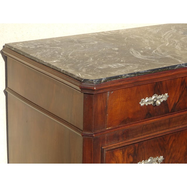 Louis Philippe Chest of Drawers in Walnut and Burl Walnut from Befos For Sale - Image 3 of 18