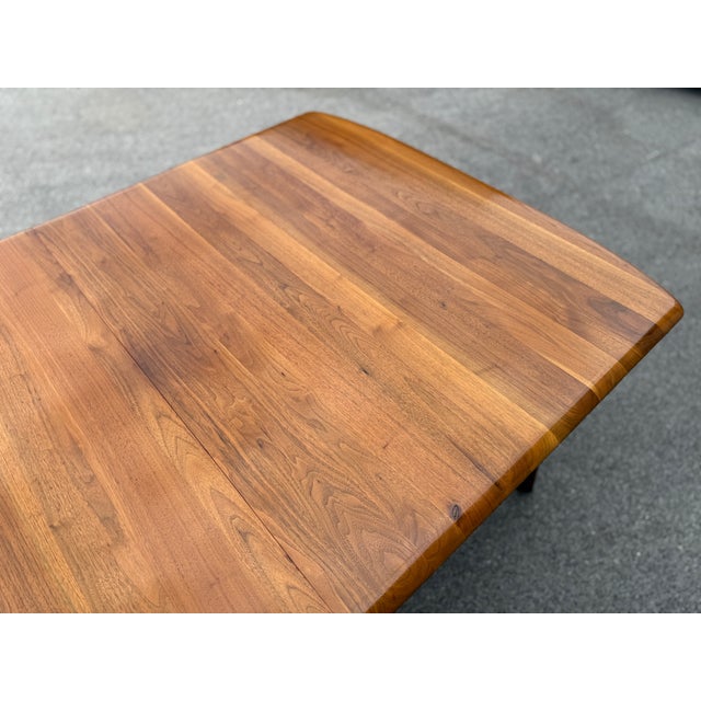 Mid-Century Modern 1950's Solid Walnut Dining Table + Leaves + Pad Protector by Bissman Furniture For Sale - Image 10 of 18