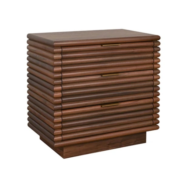 New special order item. Not vintage. The Mateo Walnut Reed Nightstand brings warmth and texture to any bedroom. Crafted...