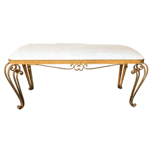 1950s Pier Luigi Colli Iron Gold Leaf Bench