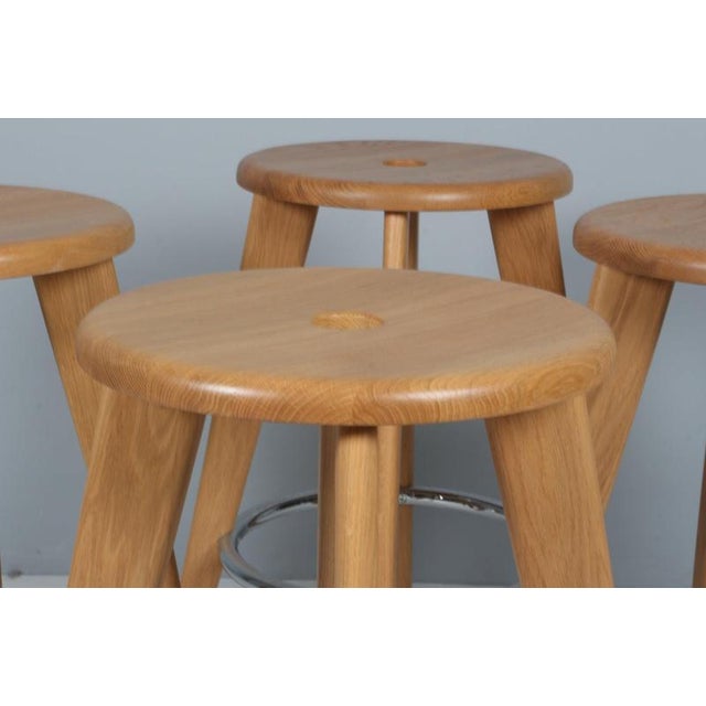 Jean Prouvé Dark Oak Bar Stool by Jean Prouvé for Vitra, 2010s For Sale - Image 4 of 8
