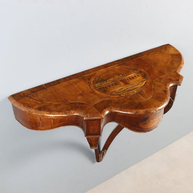 Brown 19th Century Walnut Drop-Shaped Console For Sale - Image 8 of 12