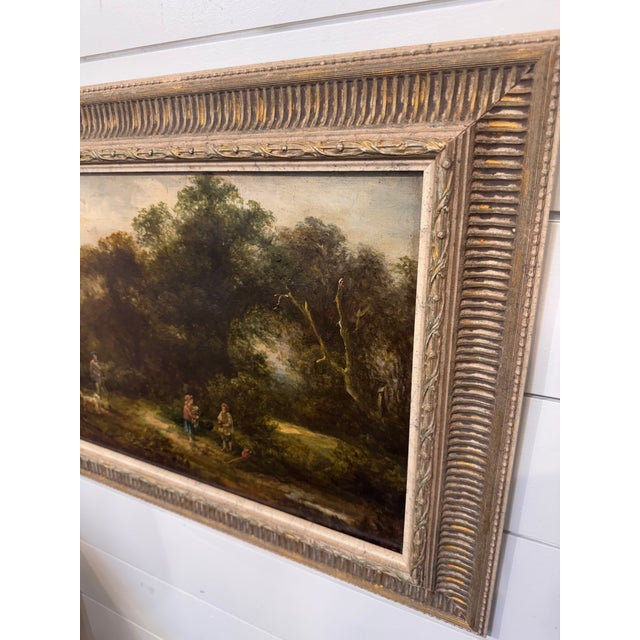 G. Murray - 19th Century Oil - "Figures in a Woodland Clearing" Several figures gather in a woodland clearing. Signed to...