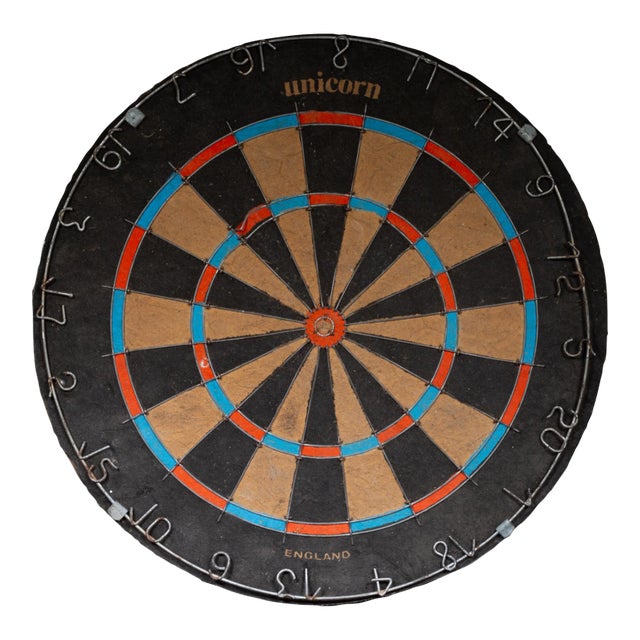 Vintage English Dart Board c.1980 For Sale