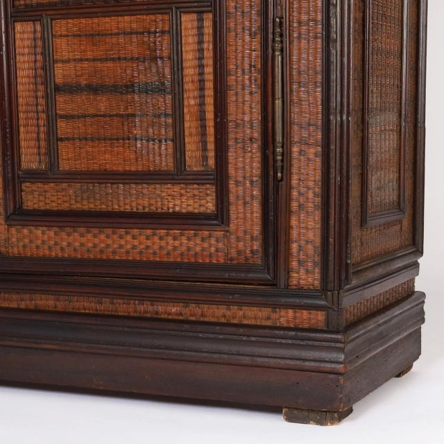 Antique Grasscloth Cabinet or Armoire For Sale - Image 9 of 9