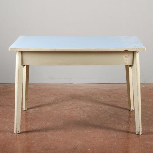 Mid-Century Kitchen Table with Light Blue Top, Italy, 1950s For Sale - Image 4 of 9