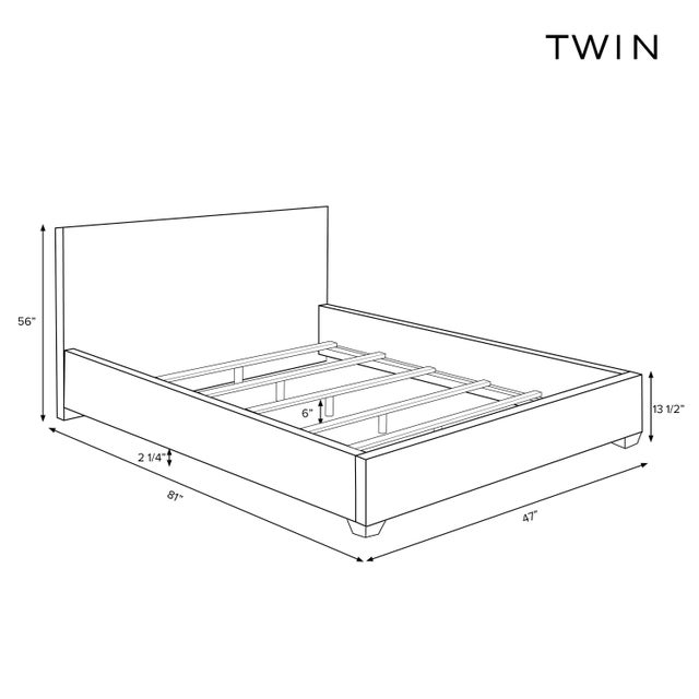 Transitional Stoffer Home x Cloth & Company Julia Wingback Bed in Mini Gingham Burlap, Twin For Sale - Image 3 of 7