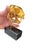 Golden Cat Skull Desk Sculpture on Black Marble Base For Sale - Image 3 of 11