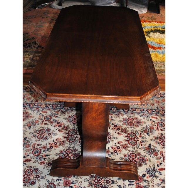 Antique Empire Styled Mahogany Library Table For Sale - Image 4 of 13