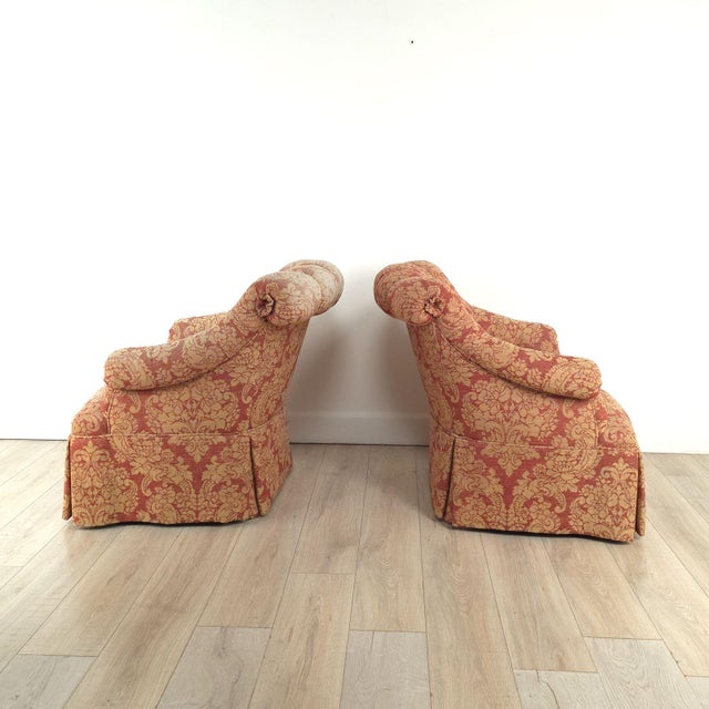 English Pair of Vintage Michael Taylor Tufted Armchairs, Circa 1980 For Sale - Image 3 of 7