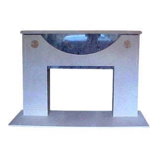 1980s Ronn Jaffe Modern Architectural Marble Mantel For Sale