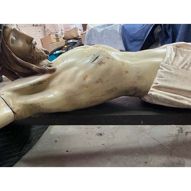 Religious Antique Ecclesiastical Figure of Christ on the Cross For Sale - Image 3 of 12