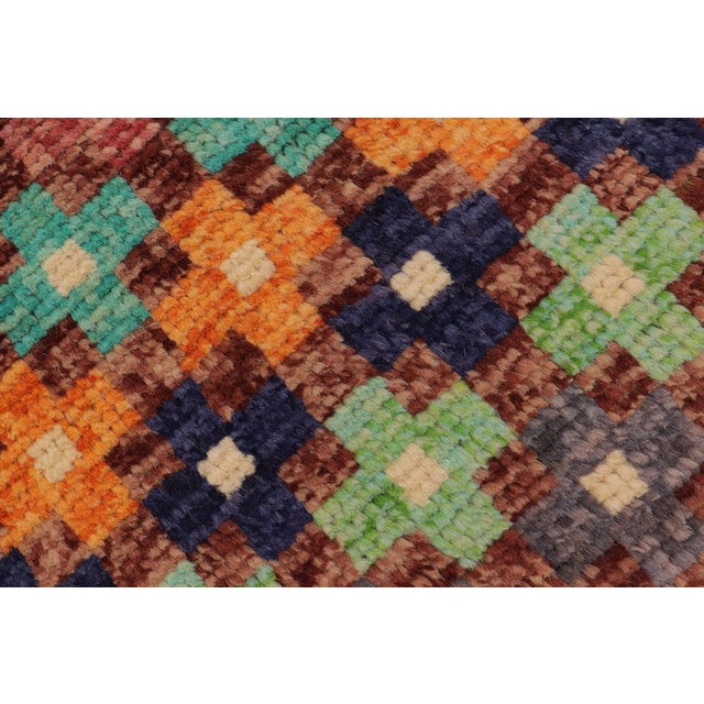Boho Chic Balochi Maroon/Orange Wool Rug - 3'3''x5'1'' For Sale In New York - Image 6 of 11