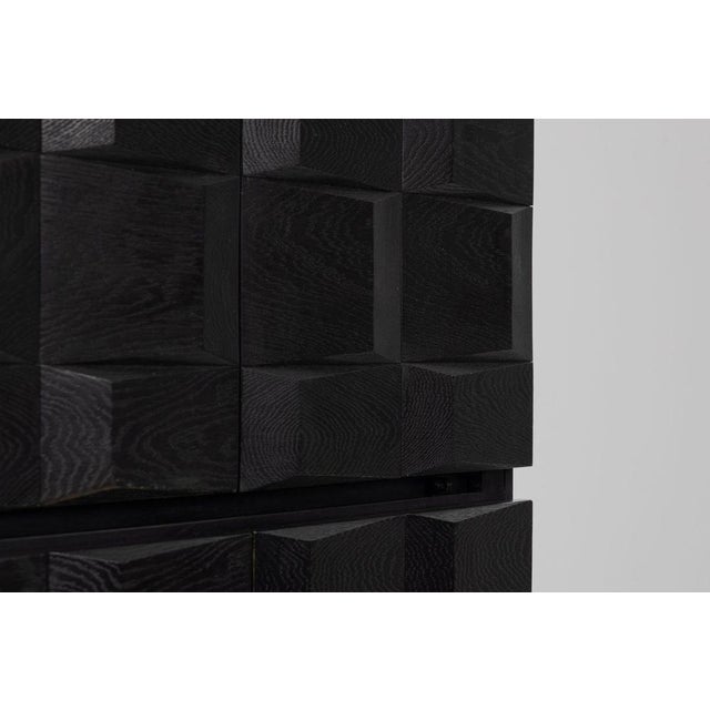 Wood Graphic Bar Cabinet in Black from Maison Aurora, Belgium, 1975 For Sale - Image 7 of 18