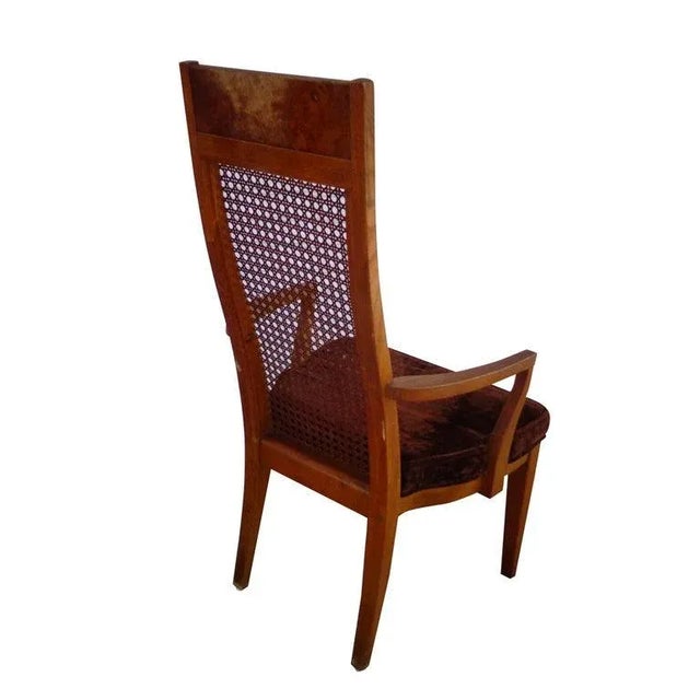 (1) Lane High Back Cane Burl Dining Chairs 8 Available For Sale In Houston - Image 6 of 13