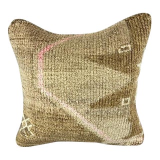 20 x 20 Rug Pillow Aegean Tranquil Turkish Pillow Cushion Cover For Sale