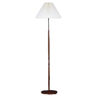 Mid-Century Danish Rosewood & Brass Floor Lamp, 1960s For Sale