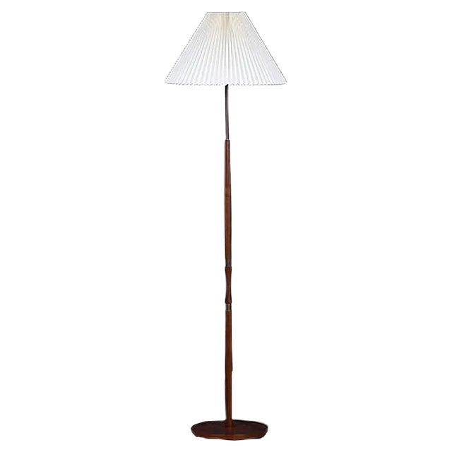 Mid-Century Danish Rosewood & Brass Floor Lamp, 1960s For Sale