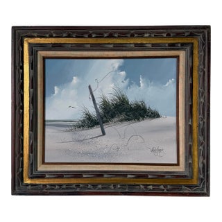 1980’s Rex Duggar Beach Dunes Landscape Oil on Canvas Painting– Framed For Sale