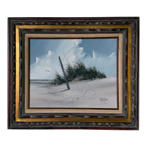 1980’s Rex Duggar Beach Dunes Landscape Oil on Canvas Painting– Framed