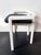 Vintage Modernist White Lacquered Wood Armchair with Dark Blue Upholstery, 1980s For Sale - Image 4 of 16
