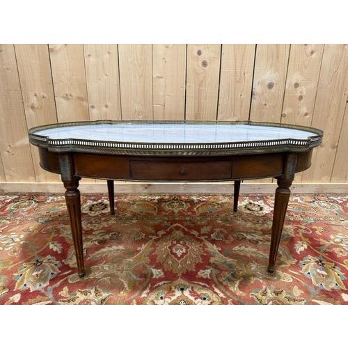 Wood Louis XVI-Style Bouillotte Coffee Table For Sale - Image 7 of 7