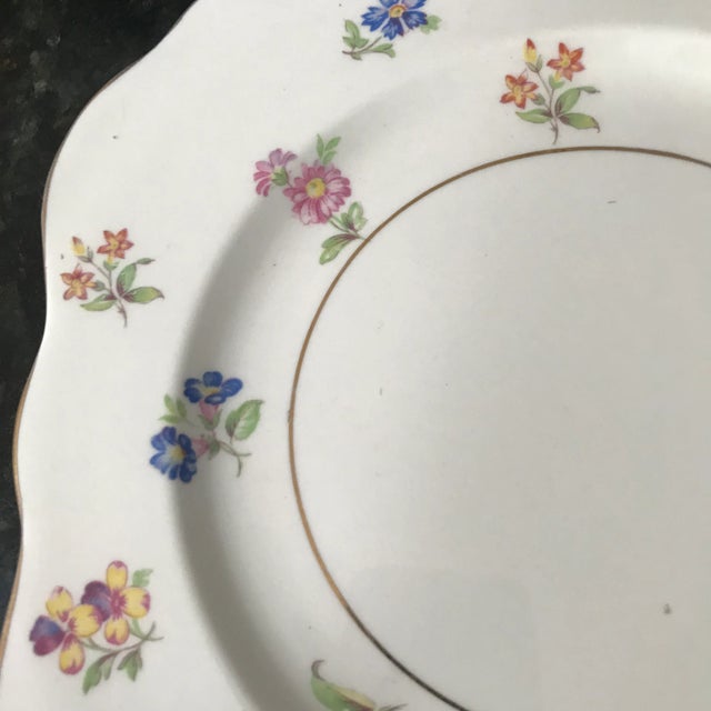 1940s M & R England "Scattered Flowers" Plates - Set of 4 For Sale - Image 5 of 7