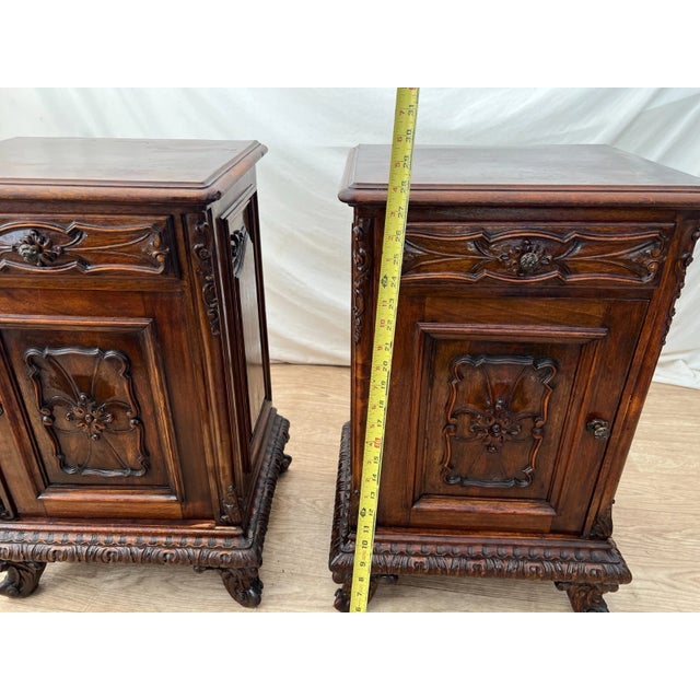 Antique Pair of Nightstands Cabinet Drawer Rococo Revival By: G. Colombo & Figli For Sale - Image 11 of 14