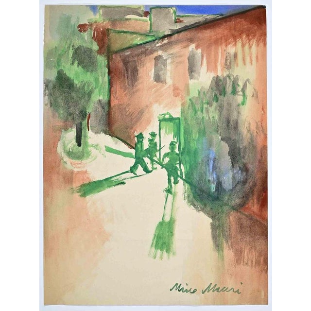 Charcoal and watercolor on paper. Hand signed lower right. Very good condition. This piece is attributed to the mentioned...