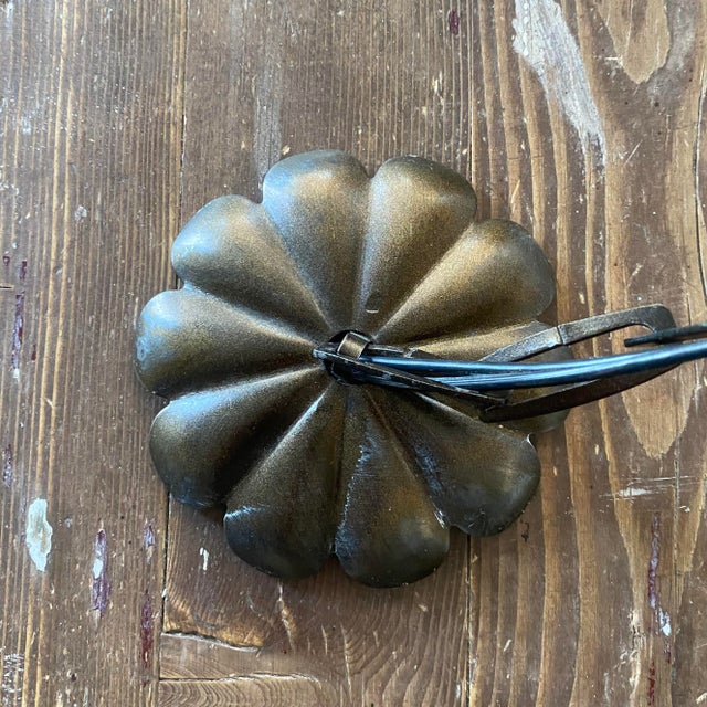 Perforated Metal Pendant Light in the style of Mathieu Matégot, 1950s For Sale - Image 6 of 12