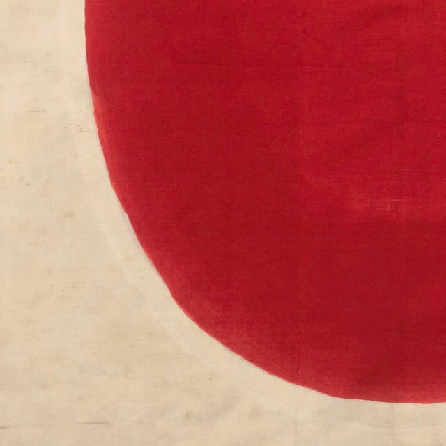 Mid 20th Century Vintage Hand-Painted Cloth Flag of Japan For Sale - Image 5 of 7