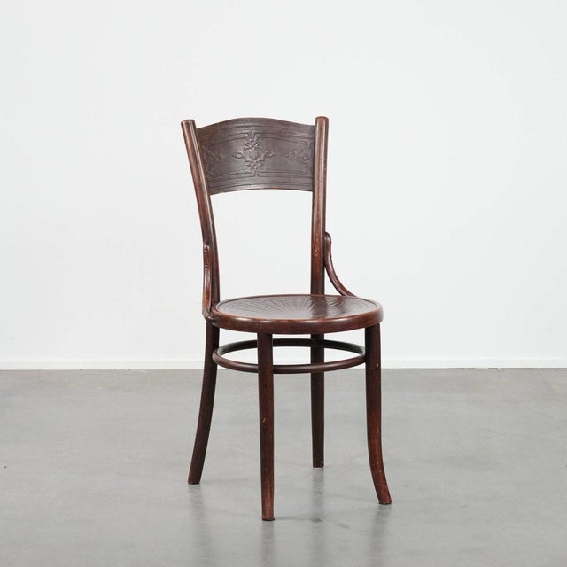 Vintage Wooden Cosmos Bistro Chair with Carvings For Sale - Image 13 of 13