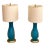Vintage Mid 20th Century Aqua Murano Glass Lamps - a Pair For Sale - Image 4 of 9