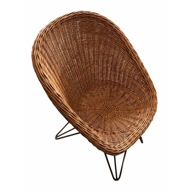 Wood Vintage Rattan Armchair by Teun Velthuizen for Urotan, 1950 For Sale - Image 7 of 7