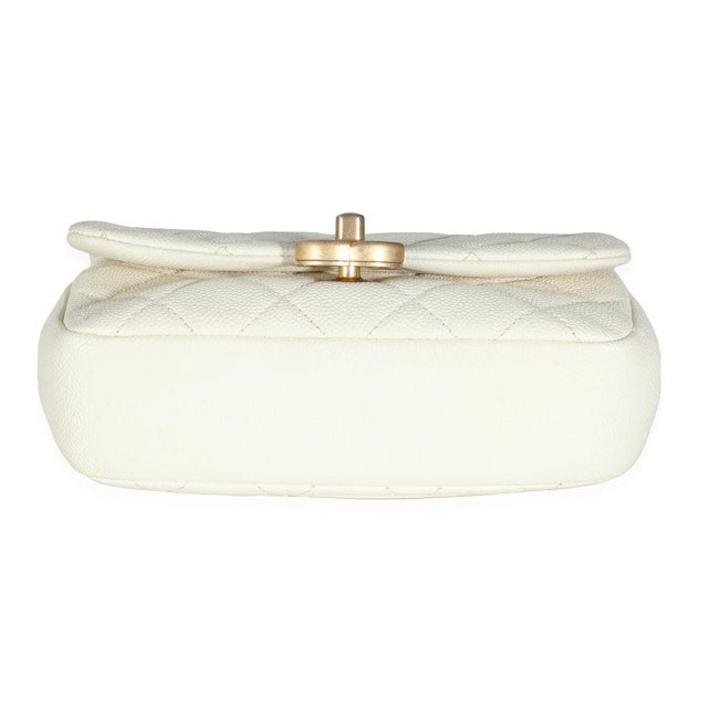 2020s White Quilted Caviar Chain Melody Waist Belt Bag For Sale - Image 5 of 7