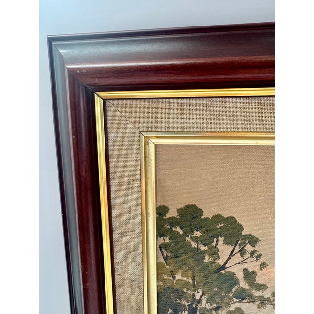 Vintage Signed by Don Micklethwaite British Coastal Harbor Scene Painting by Don Micklethwaite in Custom Frame For Sale - Image 4 of 10