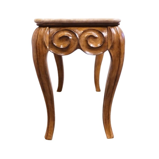 Bernhardt Furniture Walnut Finished Italian Rococo Baroque Revival 60" Console Table W. Granite Top 423-911 For Sale In Kansas City - Image 6 of 9