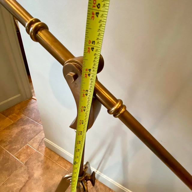 1990s E.F. Chapman Visual Comfort Brass Pimlico Pharmacy Boom Arm Lamp For Sale - Image 13 of 16