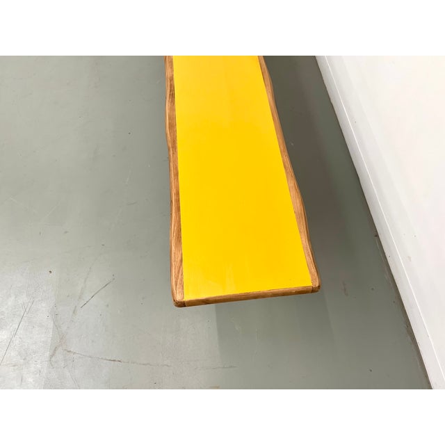 Brutalist Bench with Yellow Pop Seat, 1960s For Sale - Image 12 of 16