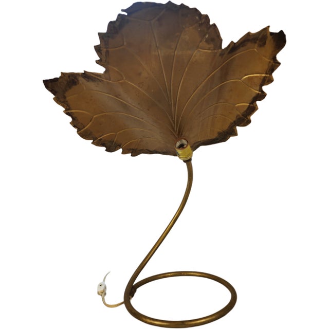1970s Gold Leaf Lamp Attributed to Curtis Jere – Mid-Century For Sale - Image 9 of 9