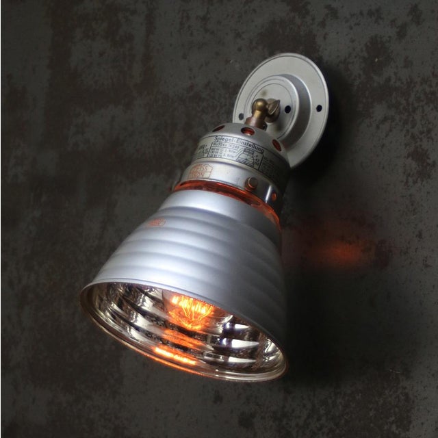 Zeiss ikon mercury mirror glass wall lamp, sconce by adolf meyer metal and brass top top diameter wall plate : 110 mm /...