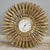 Gold Syroco Mid 20th Century Modern Starburst Wall Clock in Antique Gold Finish For Sale - Image 8 of 18