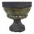 Late 20th Century Rustic Green Glazed Stoneware Pedestal Bowl Urn Footed Artisan Pottery For Sale