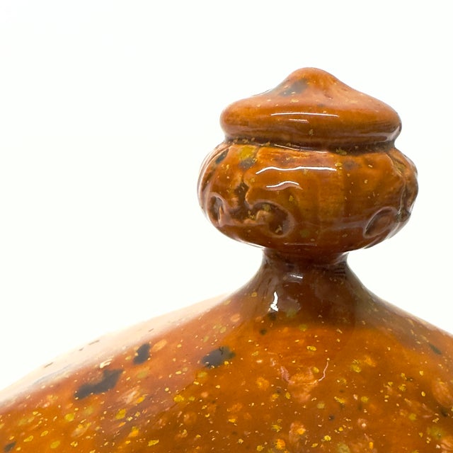 Mid-Century Modern Hand-Made Faceted Earthenware Container Curation - Group of 3 For Sale - Image 3 of 12