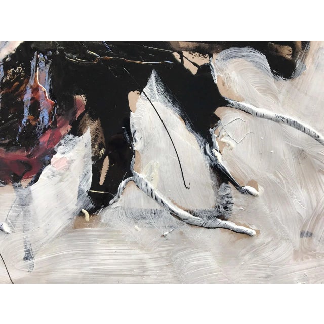 Part of the current series of paintings using tar and housepaint in addition to more conventional artists' media such as...